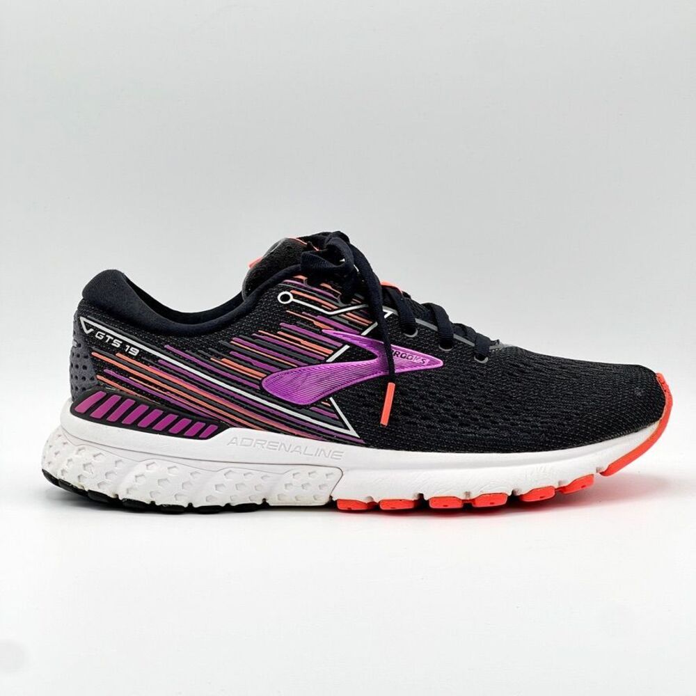Brooks Adrenaline GTS 19 Black and Pink Athletic Shoes
